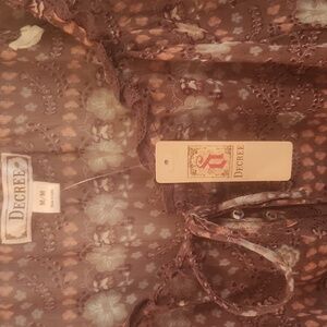 Women's Decree Flounsy Floral Long Sleeve Blouse.